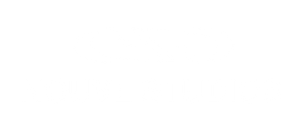 Wit logo van Nouve Studios met beeldmerk en woordmerk